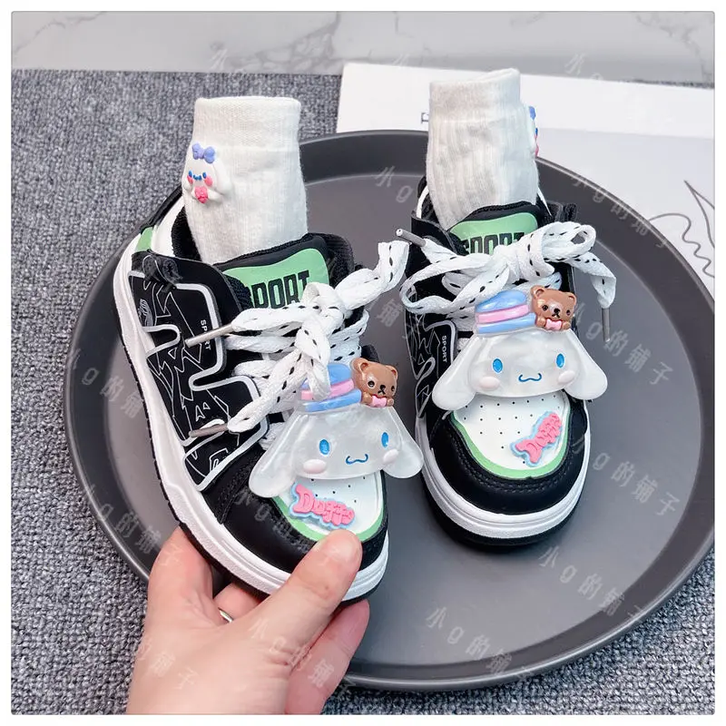 Anime Child Cinnamoroll Skate Shoes Kawaii My Melody Spring Autumn Luminous Sneakers Outdoor Anti-Slip Running Shoes Girl Gift