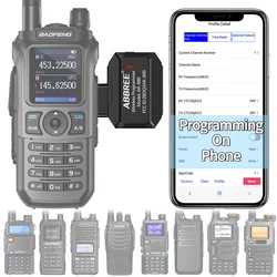 ABBREE Walkie Talkie Bluetooth Wireless Programmer No Driver Issue Phone APP Programming for Baofeng UV-21 BF-888S Quansheng K5