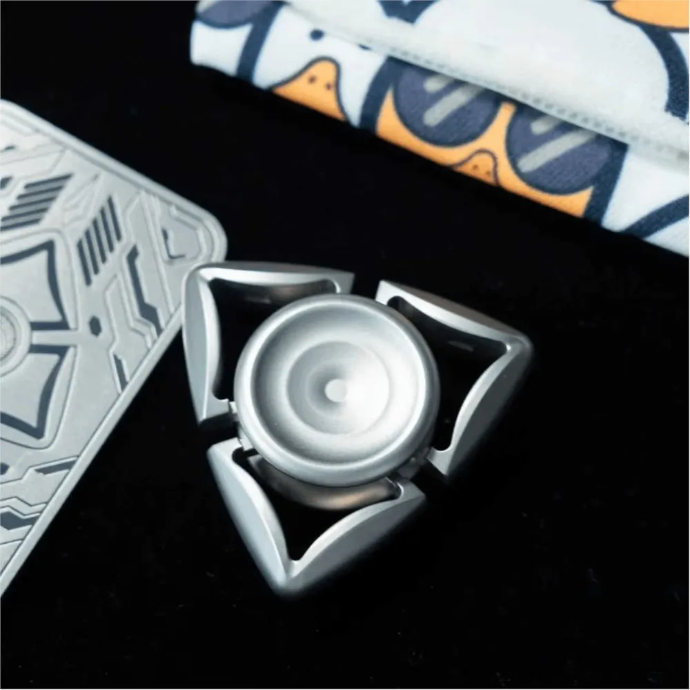 PPEDC Friend Fat Fidget Spinner Three-bladed Fidget Spinner 50mm Gyro Anti-stress Toys For Adults Stainless Steel Titanium
