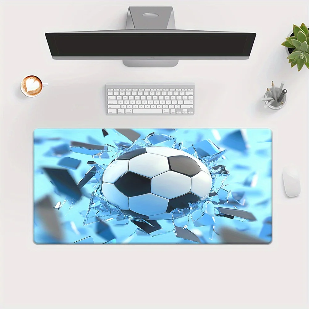 Soccer Ball Breaking Glass XXL Gaming Mouse Pad Non-Slip Rubber Desk Mat for Office Home