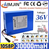 36V 30Ah 18650 10S8P A-class lithium battery pack, 1500W high-power built-in BMS, suitable for various energy storage b