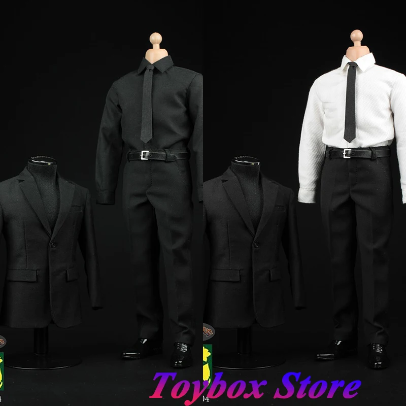 

AFS A004 1/6 Man Soldier Black White Shirt Suit Clothes Set Accessory Toys For 12" Male Action Figure Body Diy Decoration