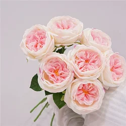 5Pcs Moisturizing Austin Rose Flowers Real Touch Roses Bridal Bouquet Wedding Party Flower Arrangement Home Decoration Ornaments