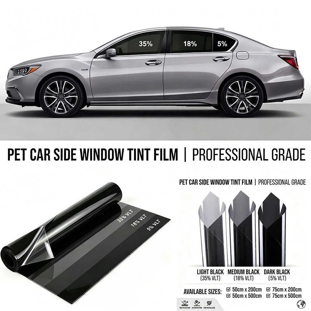 2m/5m 5/18/35 Percent VLT Car Window Privacy Tint Film Auto Vinyl Anti Look Glass Protector Sticker Foils Window Sun Shade Films