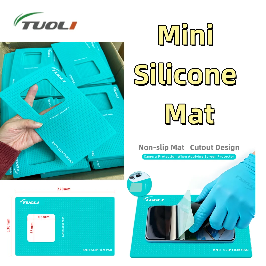 tapete-de-silicone-mini-tuoli-220-130mm-com-5mm-de-espessura-antiderrapante-para-instalacao-de-peliculas-de-celular-com-recorte-para-camera-e-design-que-economiza-espaco