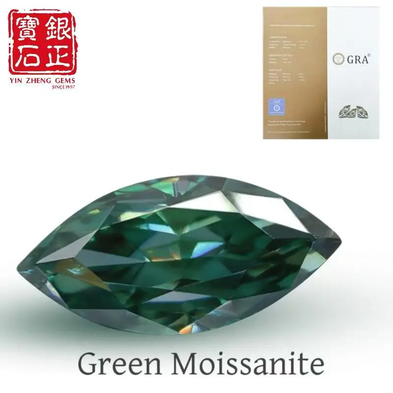 

YinZheng Marquise Shape Moissanite Diamonds 6A Grade Green Provide GRA CertifIcate Loose Moissanite Stone For Making Jewelry