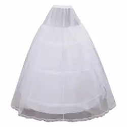 3 Hoop Crinoline Petticoat Skirt for Women Under Dress Long Half Slips Underskirt for Wedding Dresses Ball Gowns Tutu White