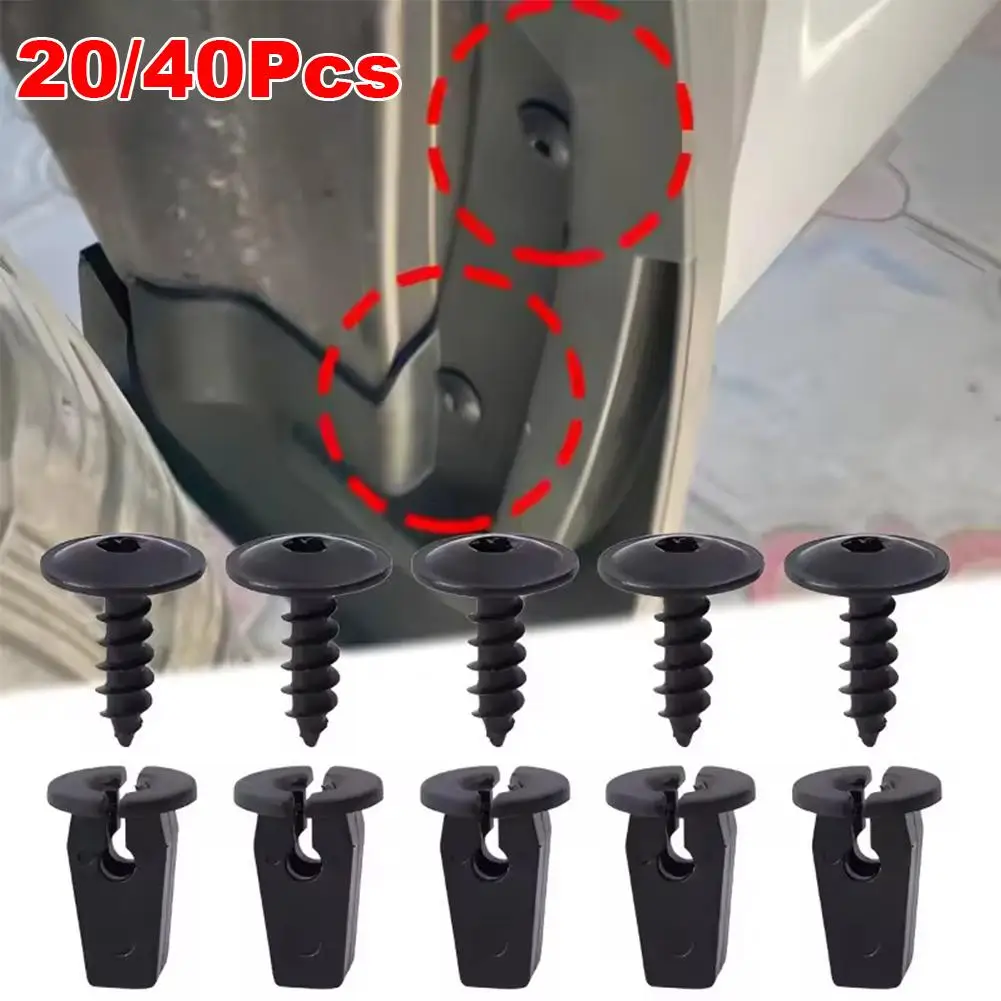 20/40pcs N90974701 Car Engine Cover Undertray Splashguard Wheel Arch Torx Screw Auto Fender Lining Snap Fastener Clips Bolt