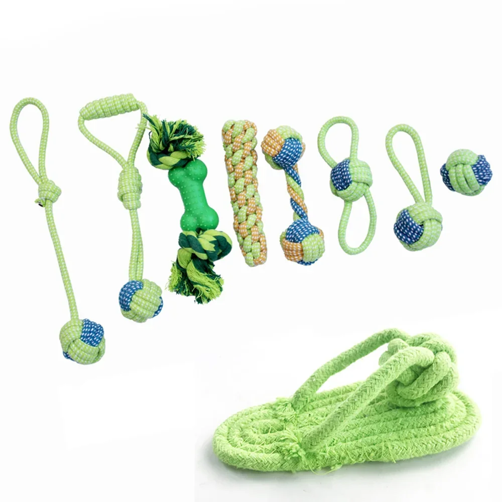 Pet Dog Bite Rope Toy Puppy Chew Toy Bite Resistant Rope Knot Teeth Grinding Cleaning Ball Pet Outdoor Playing Supplies