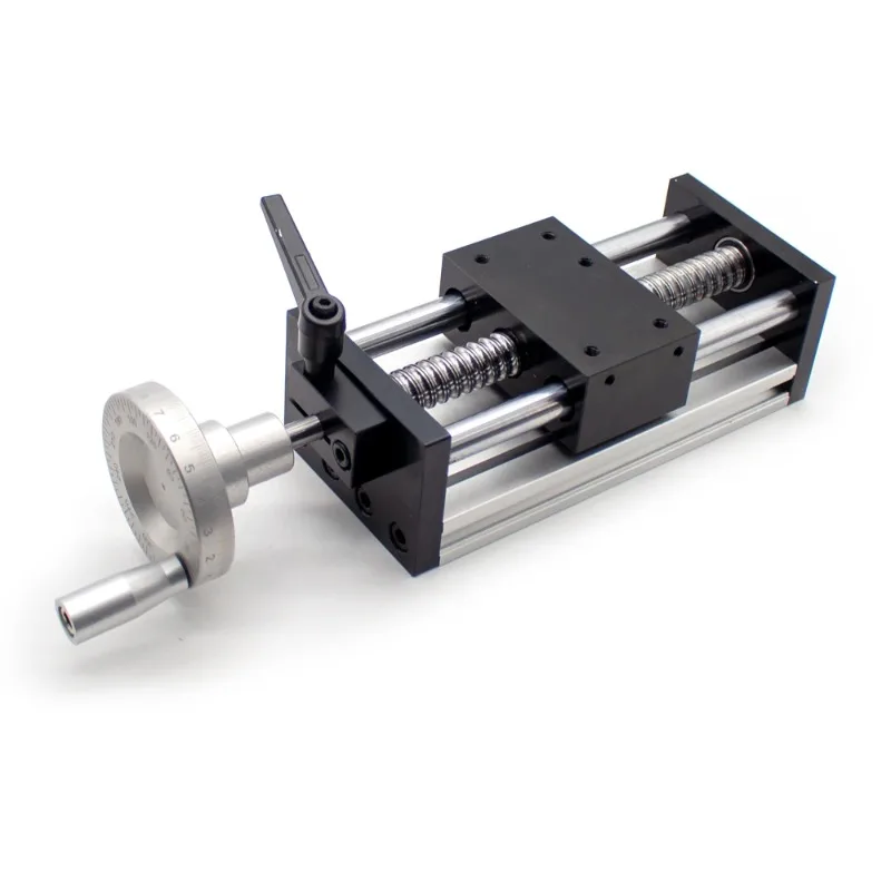 BallScrew 1204 Linear Guideway Slide Table Motion Module Manual Displacement Slide Stroke 100-500mm With Graduated hand wheel