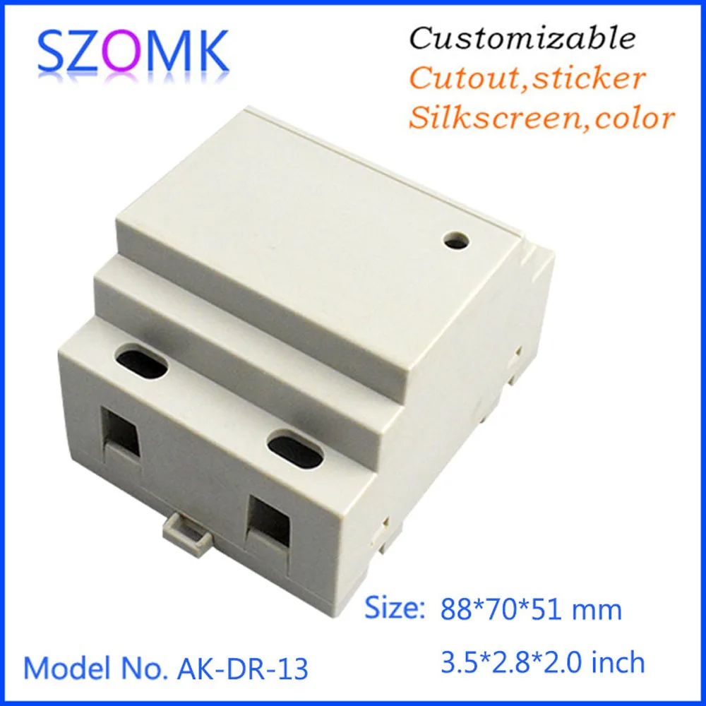 wall mount plastic enclosure control box  (1Pcs) 88*70*51mm szomk project box electronic case plastic din rail enclossure