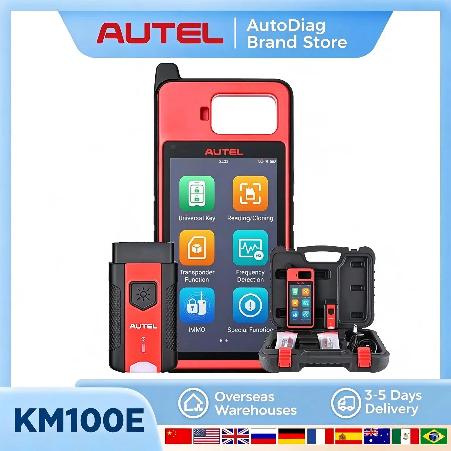 KM100E Key Programmer Autel KM100E Key Generator 60S Universal Immobilizer KM100 Key Programming Tool Lifetime Free Update
