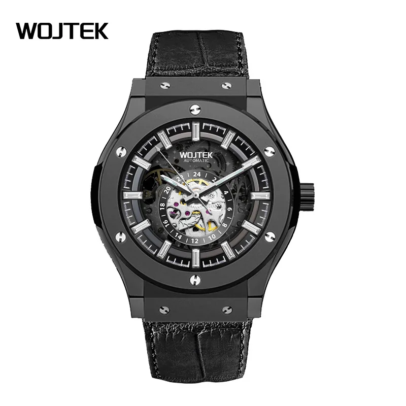 

2025 WOJTEK Star Ring Series - Foreign Trade Skeleton Flywheel Men's Mechanical Watch Men's Skeleton Mechanical Watch