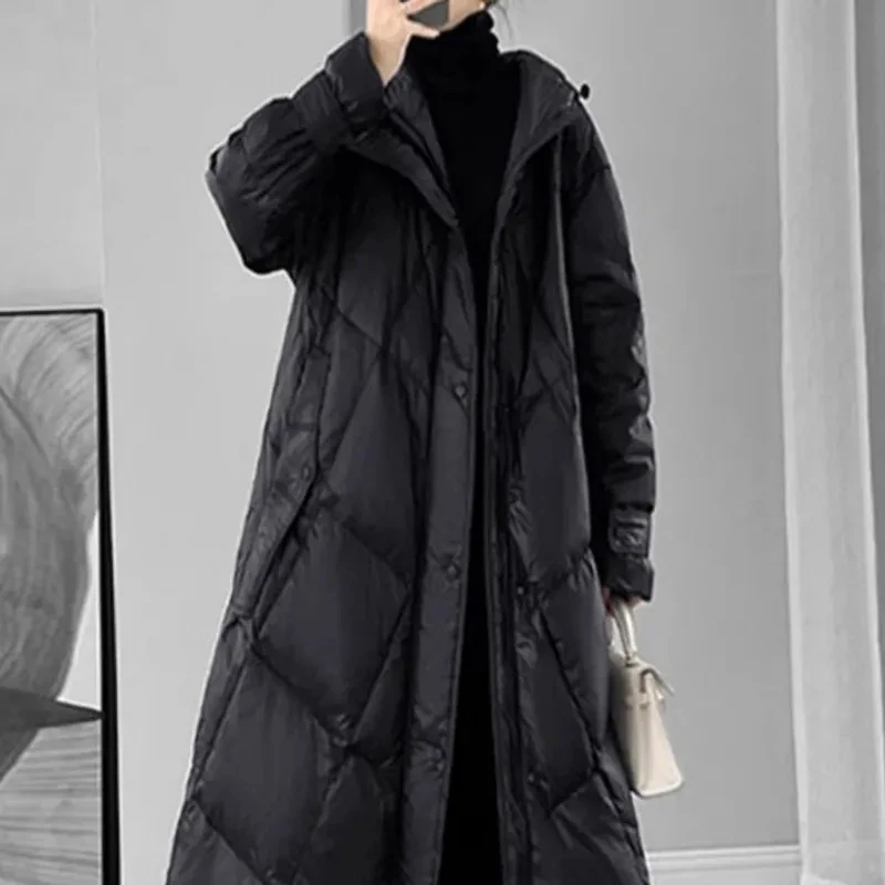 Winter Jacket Womens Fashion Large size Down Cotton-Padded Coat Long Paraks Female Thicken Warm Hooded Loose Outwear ﻿