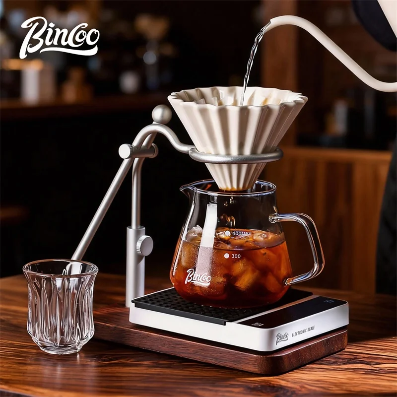 

Bincoo Portable Coffee Drip Holder Adjustable Aluminum Dripper Holder Italian Espresso Machine Bracket, Lightweight Drip Holder