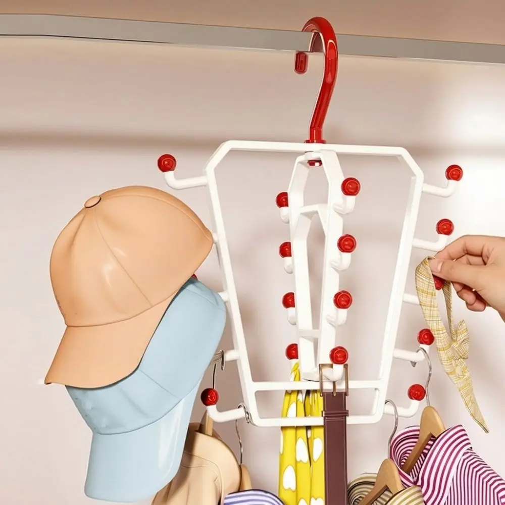 

3PCS 18 Hooks V Shaped Rotatable Hook Non-slip Large Capacity Laundry Hanger Space Saving Plastic Baseball Cap Hanger