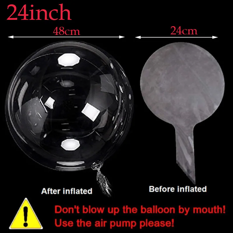 10-100 Stück 8/10/12/16/18/20/24/30/36 Zoll Transparente Bobo-Ballons, klare Blasenballons für Hochzeits- und Geburtstagsfeier-Dekoration – Detail 5