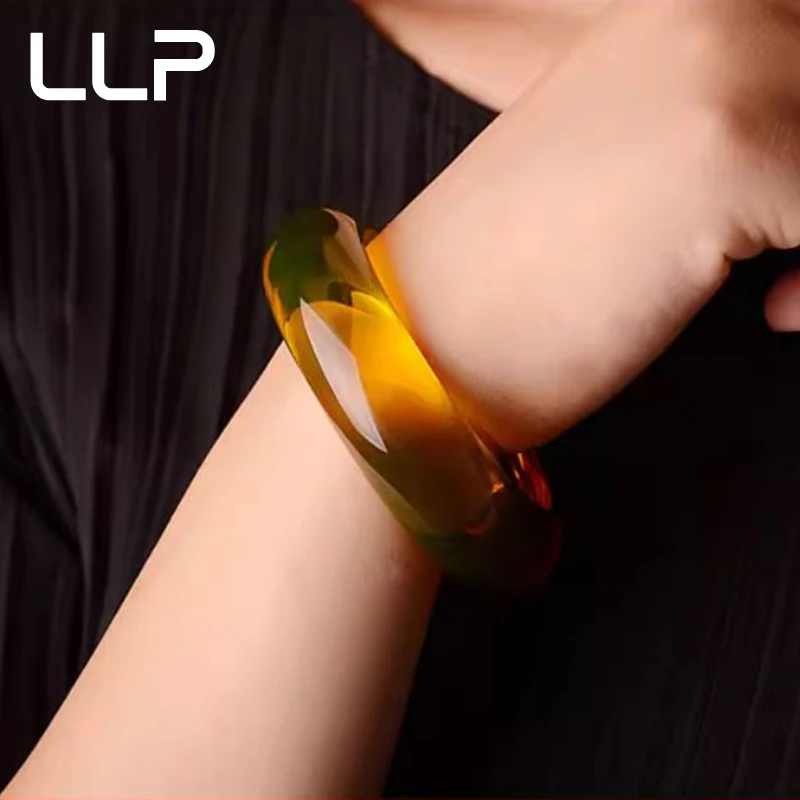 المياه المكسيكية الطبيعية عالية الكهرمان الأزرق الحجر الخام شمع العسل سوار مزاجه امرأة أنيقة مثير فتاة هدية عيد #4