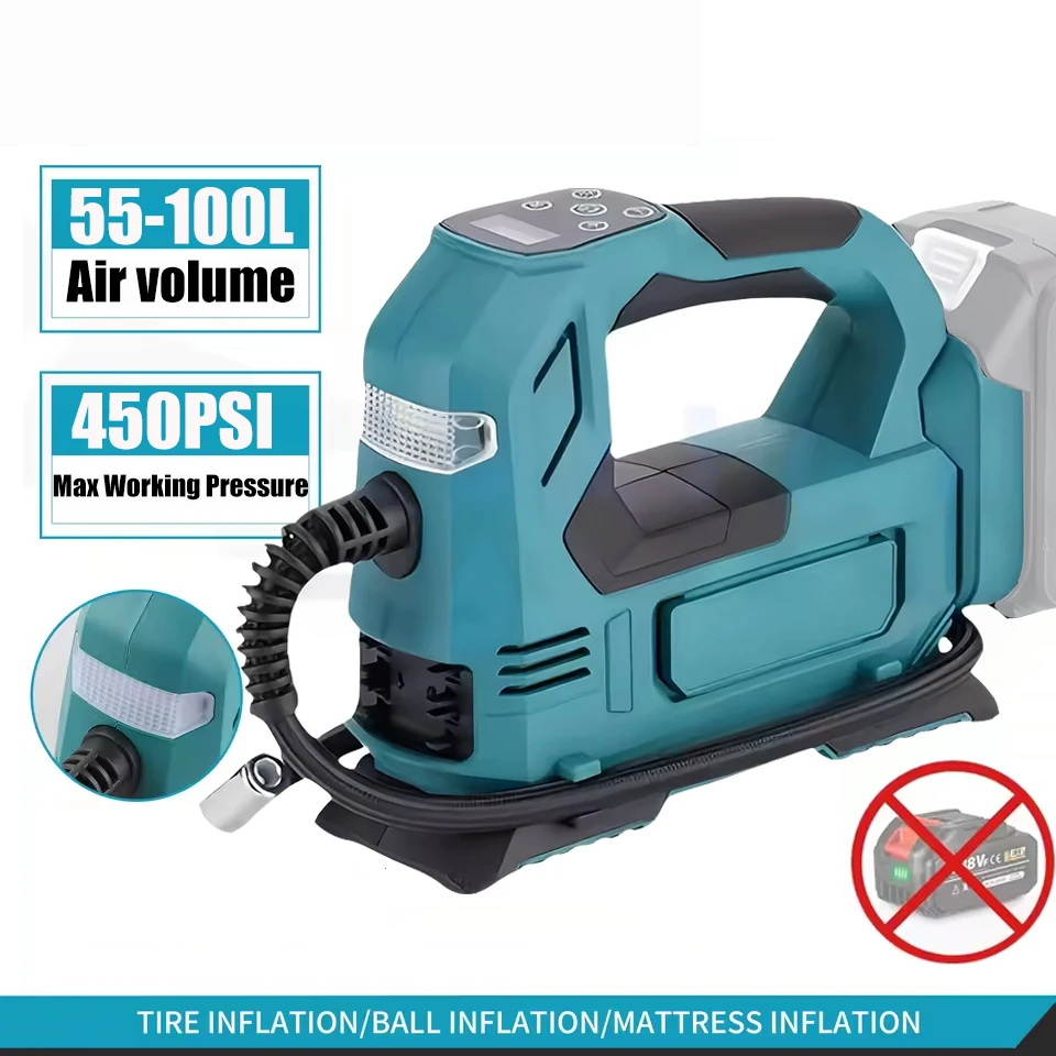 

Cordless Tire Inflator For Makita 18V Lithium Battery BL1815 BL1830 BL1840 BL1850 Wireless Air Pump Power Tool Battery