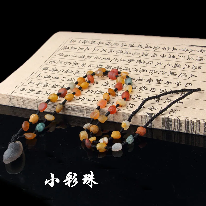 Alashan Gobi Raisin Tendon Agate Sugar Heart Color Jade Necklace - view 6