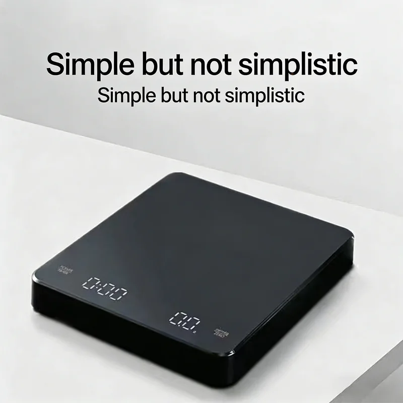 Digital Rechargable Coffee Scale with Timer LED Screen Espresso USB 3kg Max.Weighing 0.1g High Precision Measures Kitchen Scale