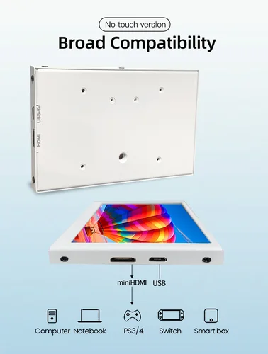 Imagen 2 del producto LESOWN-Monitor de pantalla pequeña para ordenador portátil, pantalla extendida alimentada por USB, HDMI, alta definición, 800x480, 5 pulgadas, IPS Touch
