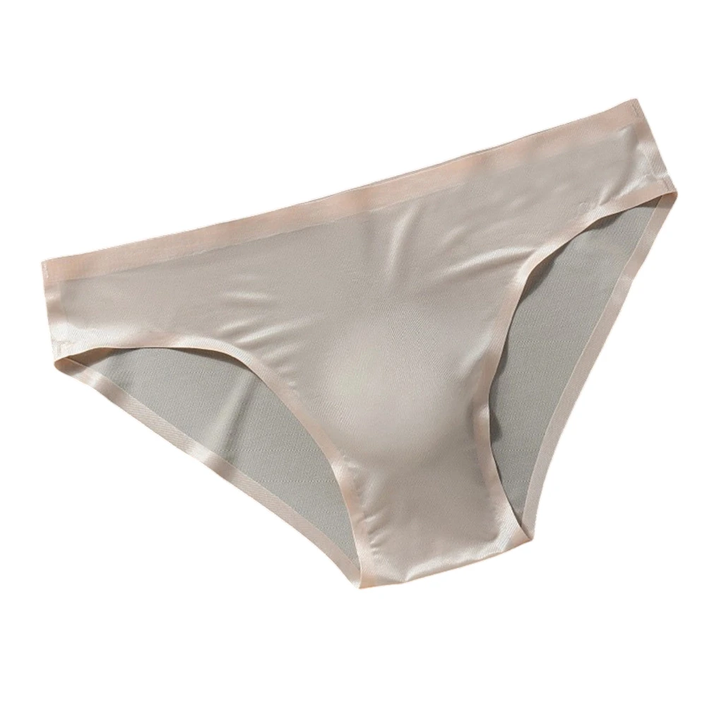 Men Thin Seamless Ice Silk Briefs Stretch Underwear 3D Bulge Pouch Solid Low-rise Bikini Extreme Men's Panties Very Hot Lingerie
