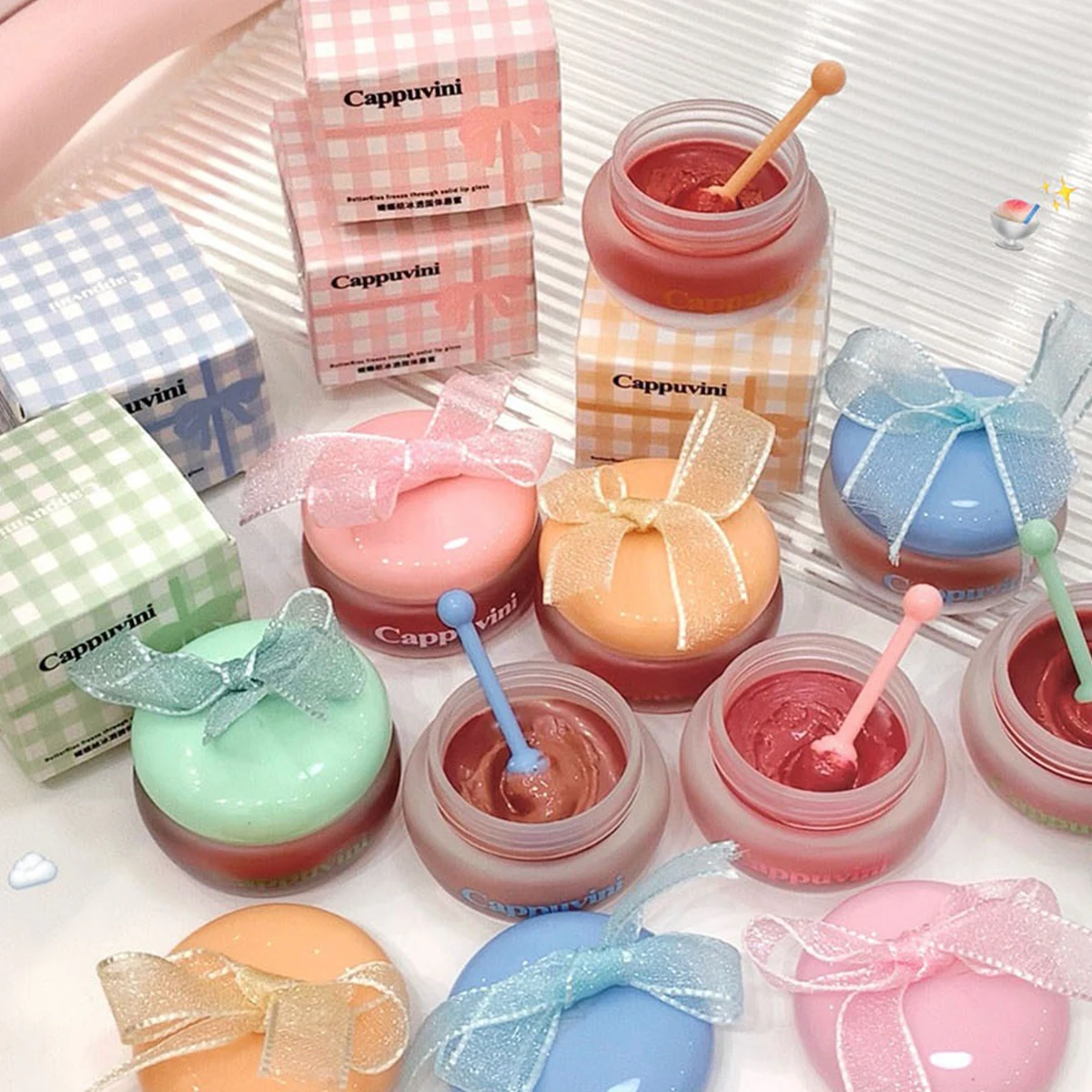 New Cute Jar Solid Lip Color Jelly Mirror Lip Glaze Lipstick Moisturizing Lipstick Lip Color Women\'s Cosmetics
