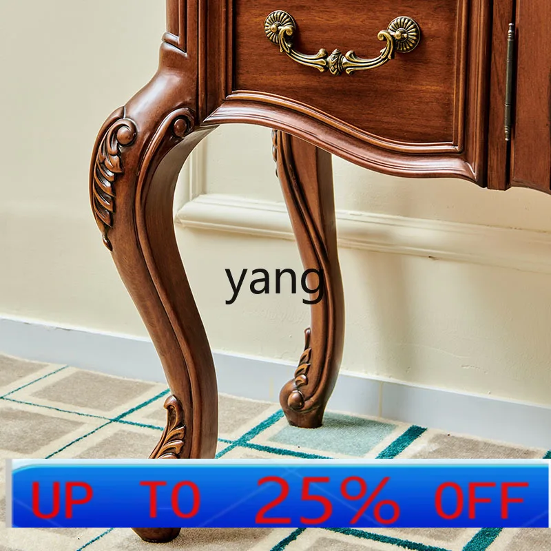 

LMMentrance table retro strip table carved shelf solid wood entrance table against the wall