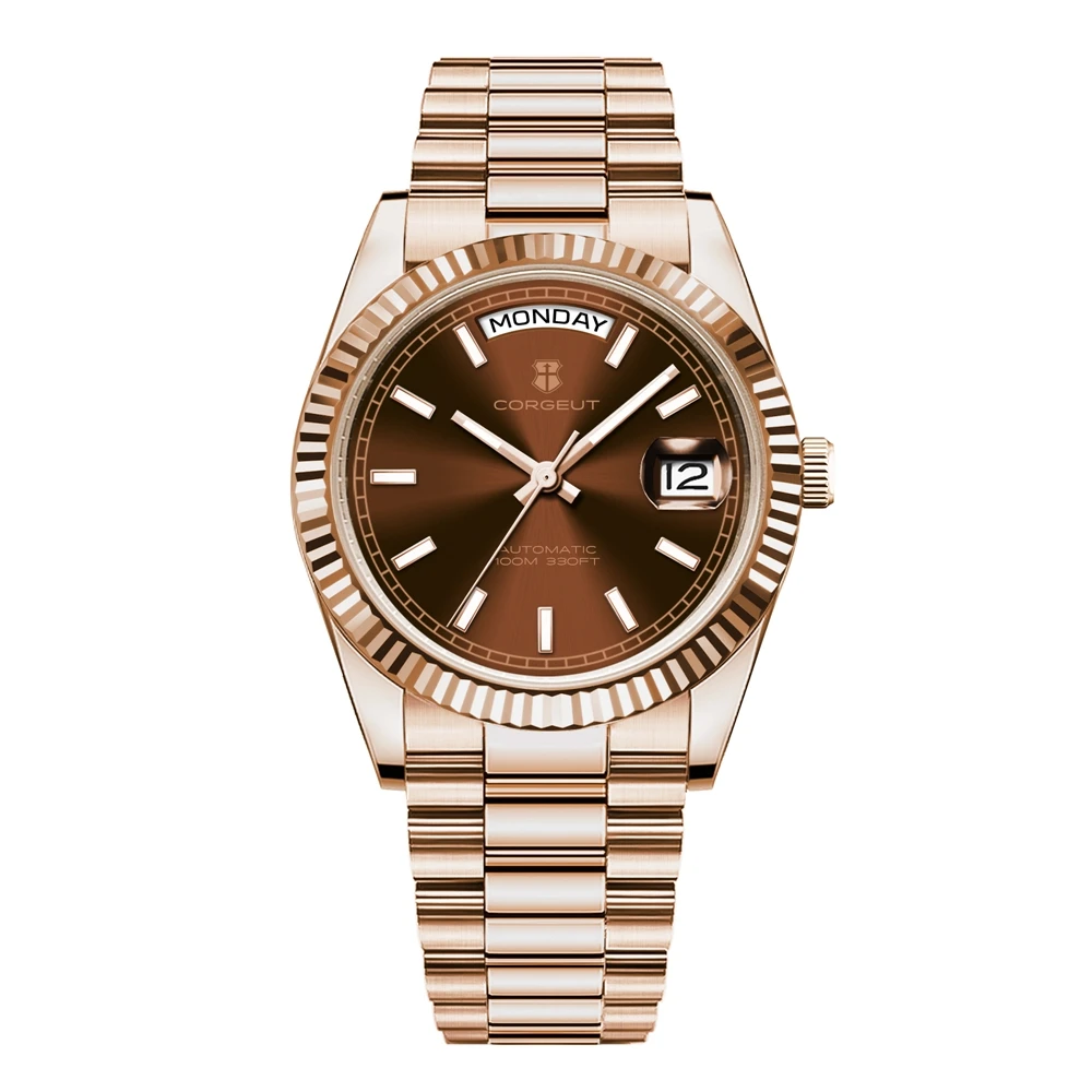 Luxus Corgeut 36MM Männer Uhr ST1644 Automatische Mechanische Armbanduhr Sapphire Relogio Masculino 10BAR Tag Schwimmen kleid Uhren 8