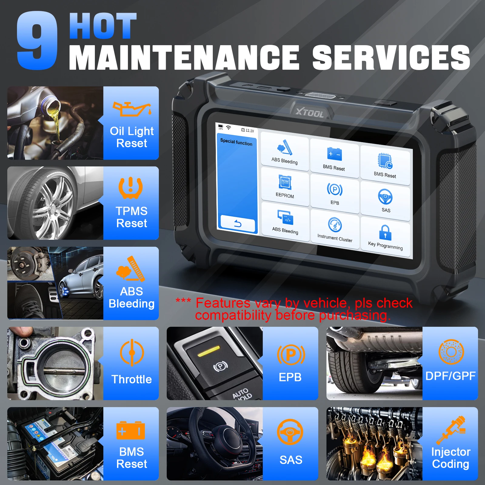 XTOOL D5 OBD2 Scanner,2024 Latest Code Reader Engine/ABS/SRS/Transmission Car Diagnostic Tool, Lifetime Free Update Scan Tool