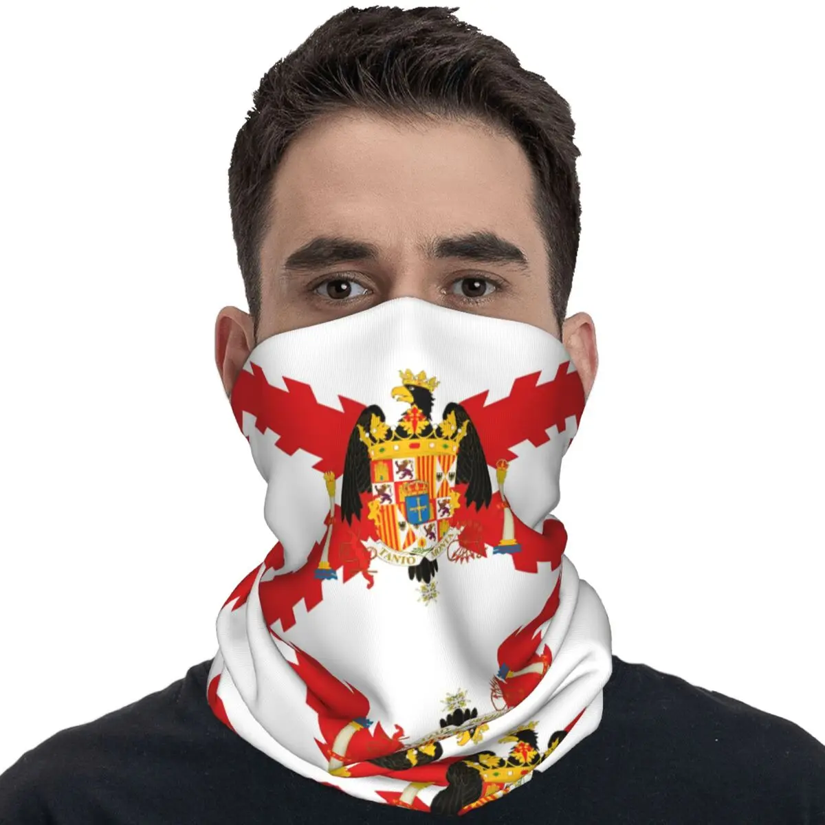 Spanish Empire Cross Of Burgundy Flag Bandana Balaclava Spring Outdoor Sports Anti-UV Bicycle Mask Soft Motorcycle Tactical Mask