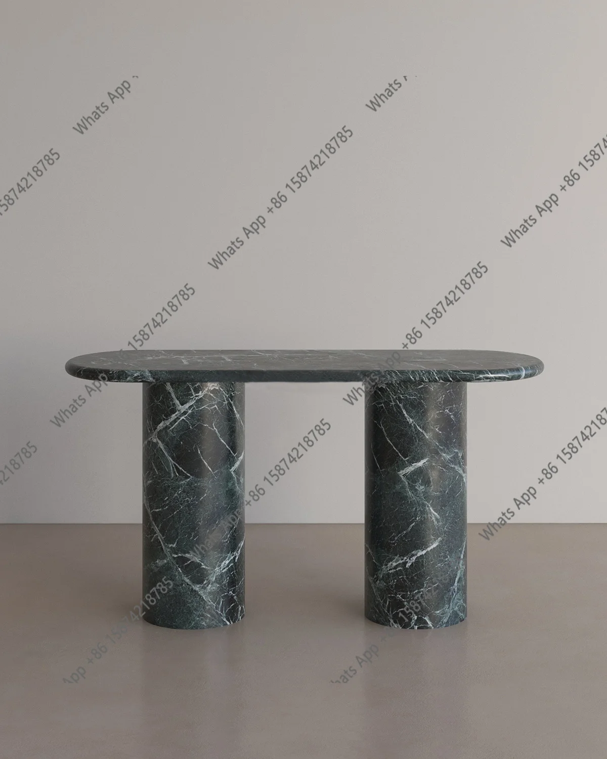 

Rt MT Modern Design Wholesale Price Elegant Green Crystal Onyx Oval Console Table For Home Hotel Villa Kitchen Bar
