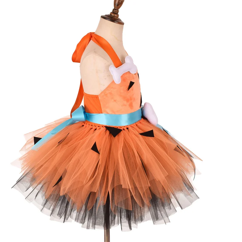 Flintstones Bone Kostuum Kinderen Meisje Halloween Party Jurken Groen St. Patrick 'S Day Cartoon Tutu Jurk Kinderen Carnaval Kleding