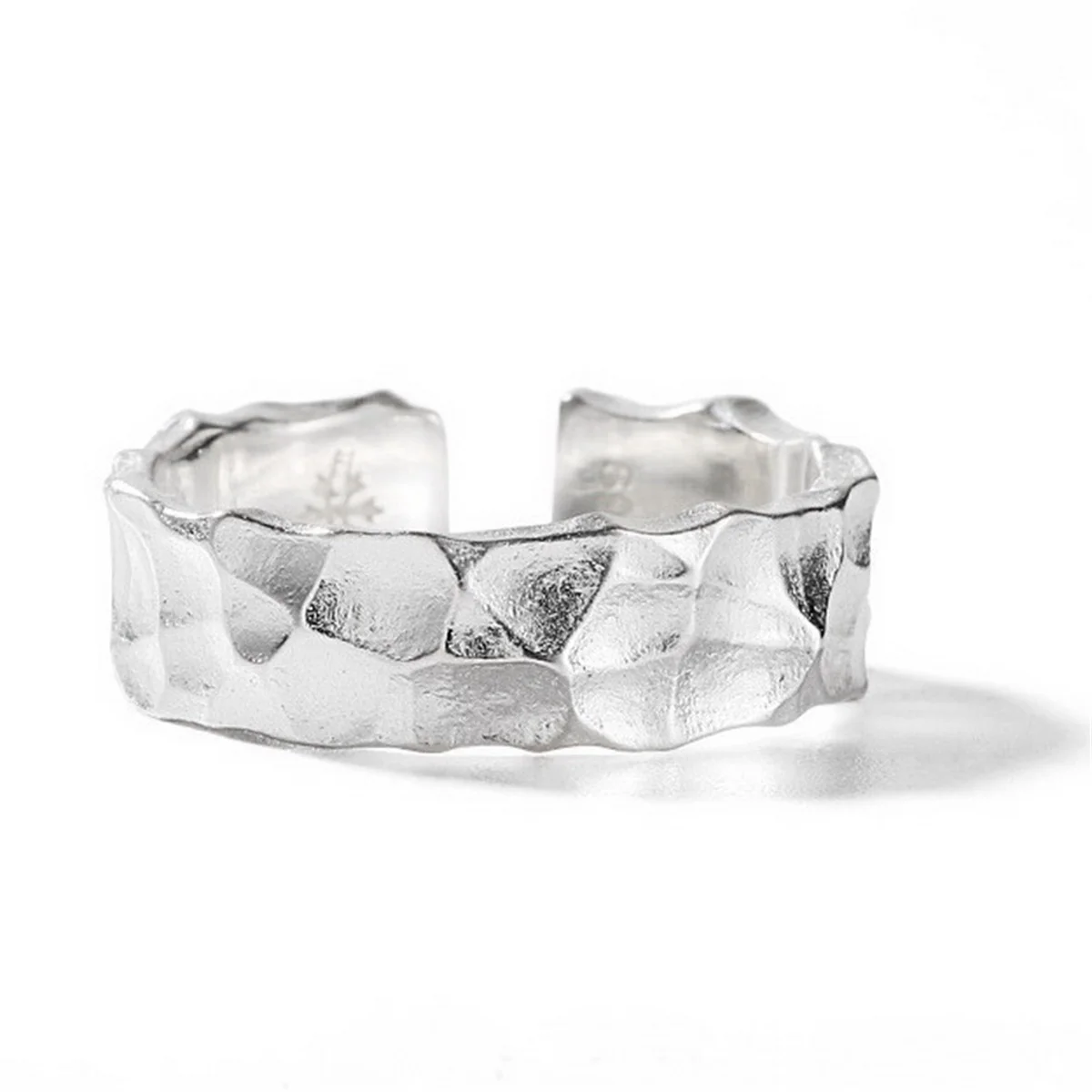 Retro Gothic Schwarz Silber Farbe Unregelmäßige Metall Ring Männer Vintage Y2k Ästhetik Geometrie Offene Ringe Für Frauen Punk Partei Schmuck – Detail 6