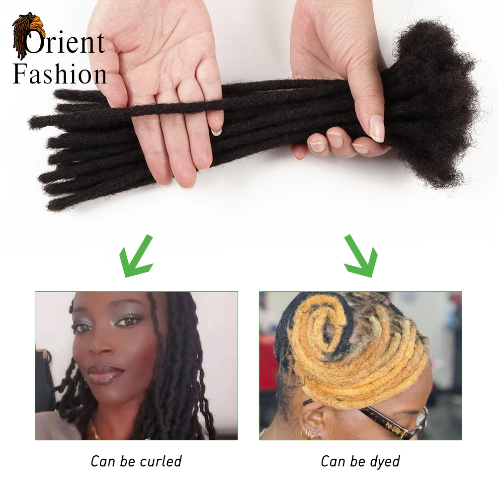 Orientfashion Sisterlocs 스페셜 Loc 익스텐션, 수제 100% 인모 레게머리 익스텐션, 남녀공용 0.1cm 너비