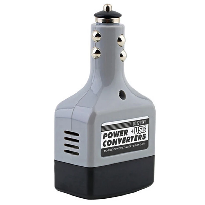 New High Quality USB Car Power Converter Mobile Phone Charger USB Interface Dc 12/24V To Ac 220V Car Inverter