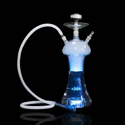 Wholesale High Quality Mushroom Shape Glass Hookah Shisha Glass Chicha Narguile with LED Lights