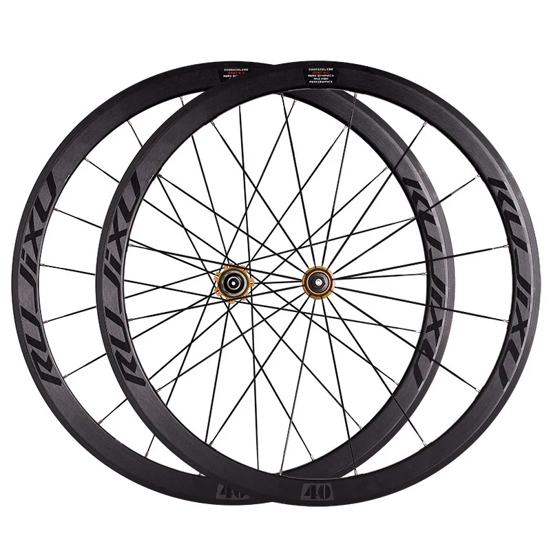 RUJIXU700c 40MM Frame High straight pull broken spoke Road bicycle wheel set 16/21 holes