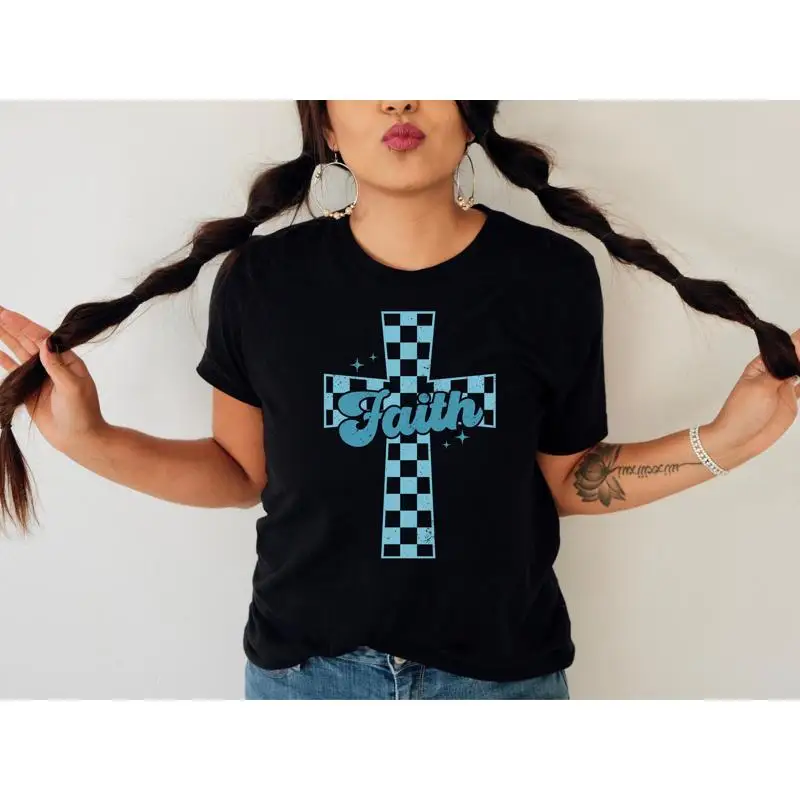 

Faith Cross T Shirt Christian Apparel
