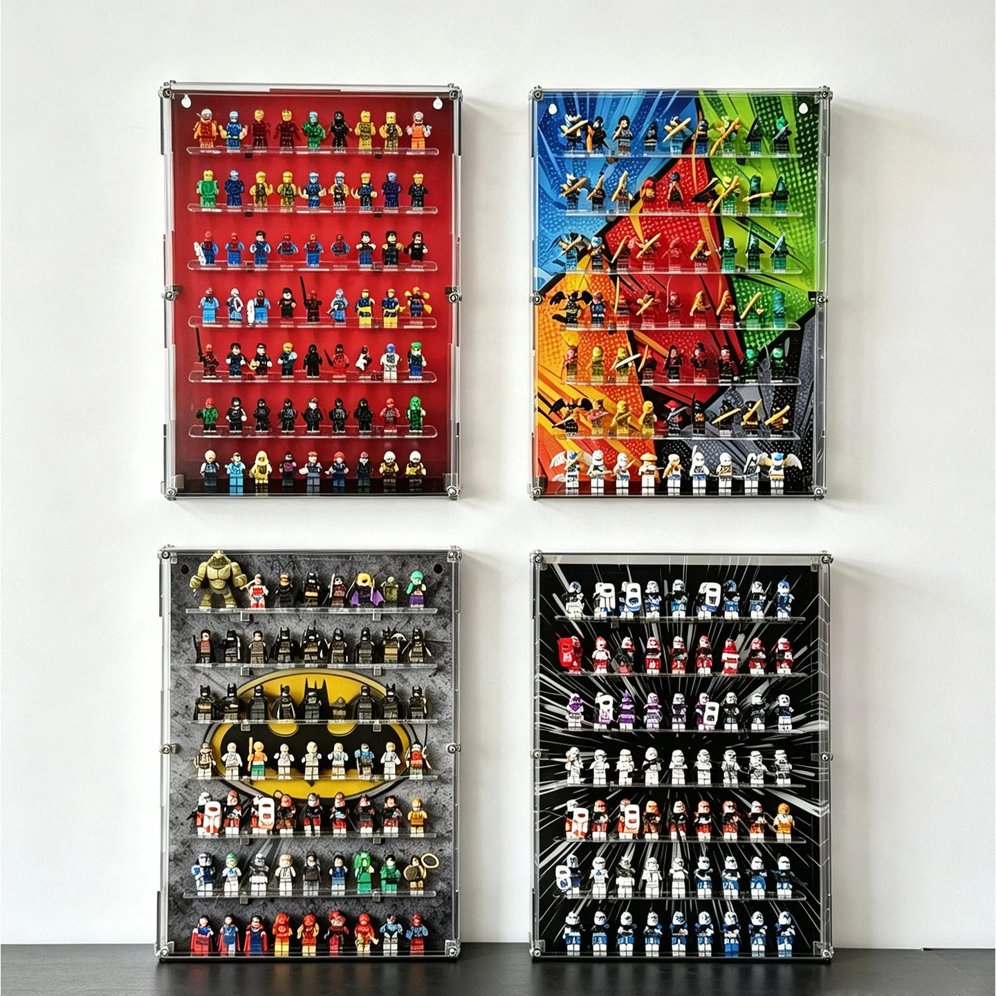 Dustproof Display Box for Lego Figurines Model ShowCase Storage Box Organizer Decor Wall-mounted Desktop(Lego Set not Included)