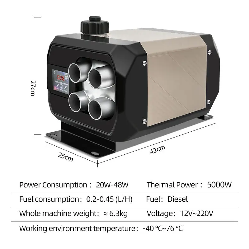 Variable Frequency Constant Temperature All in One Parking Heater 12V 24V for Heavy Truck Semi Truck Factory Direct