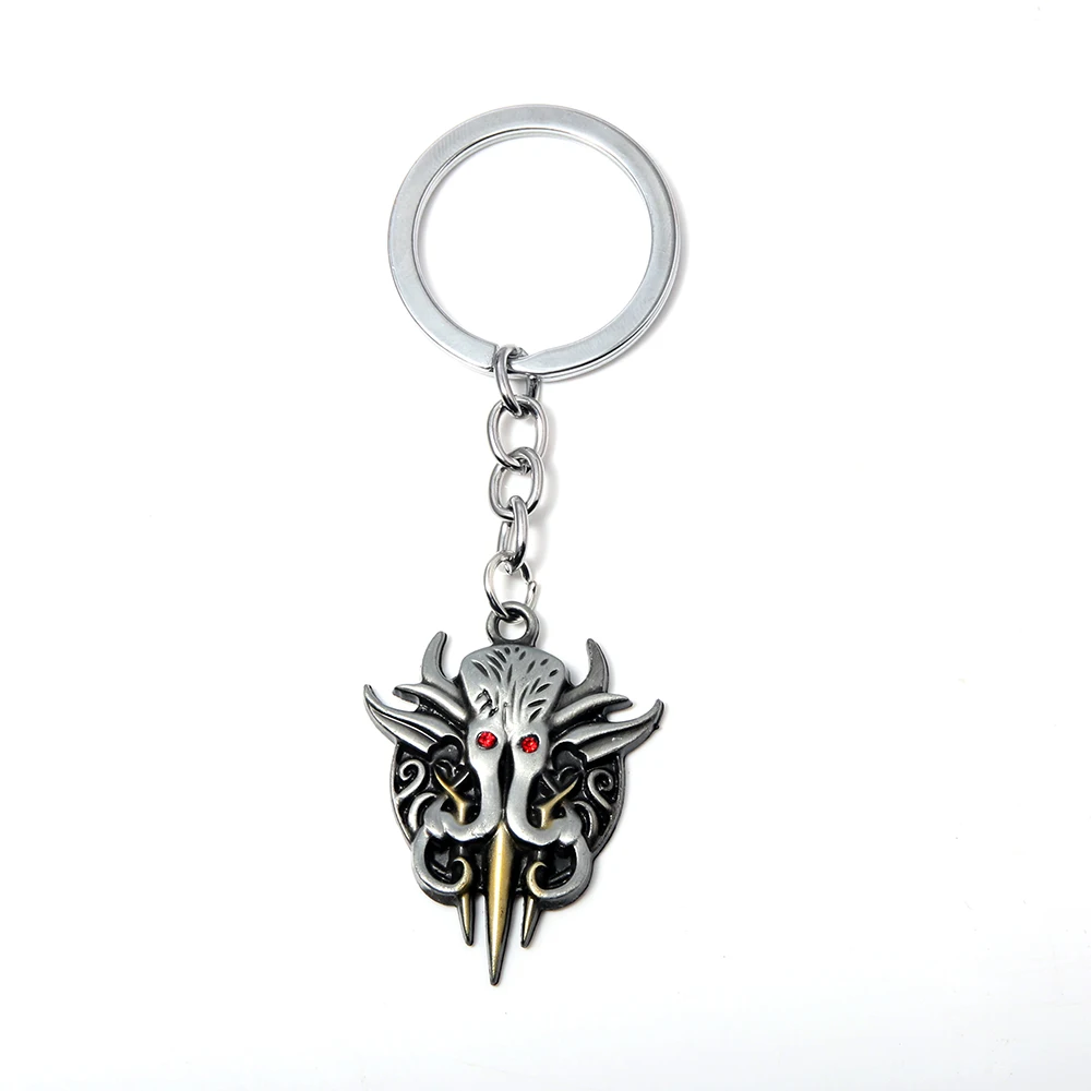 Game Baldur's Gate 3 Logo Keychain Game Peripheral Lllithid Chapter Metal Keychain Pendant Birthday Party Gift