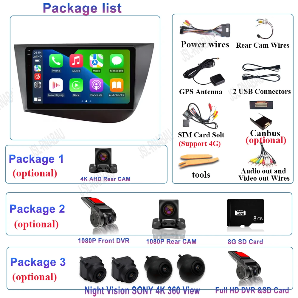 أندرويد 15 الملاحة مشغل وسائط متعددة ل سيات ليون 2 MK2 LHD 2005 - 2012 Carplay السيارات ستيريو واي فاي + 4G فيديو راديو السيارة 2 din