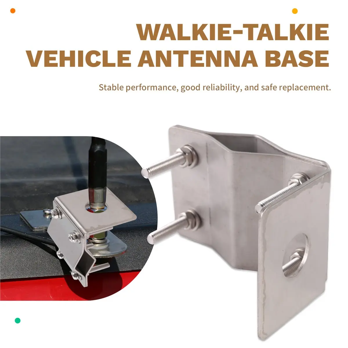 DT81 Walkie-Talkie Vehicle Antenna Base, Tube Clamp, Edge Clip Antenna Luggage Rack, Stainless Steel Tube Clamp