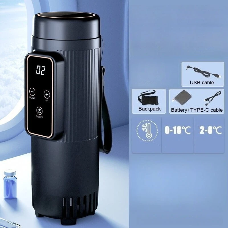 Insulin Refrigerator Portable Rechargeable Outdoor Cooler Flask Car Home Dual Use Small Drugs Special Mini Refrigerator