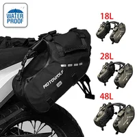 Bolsa impermeable para motocicleta, bolsa lateral para SILLÍN de motocicleta de 18L, 28L y 48L, bolsa de alforja Universal de gran capacidad para motocicleta