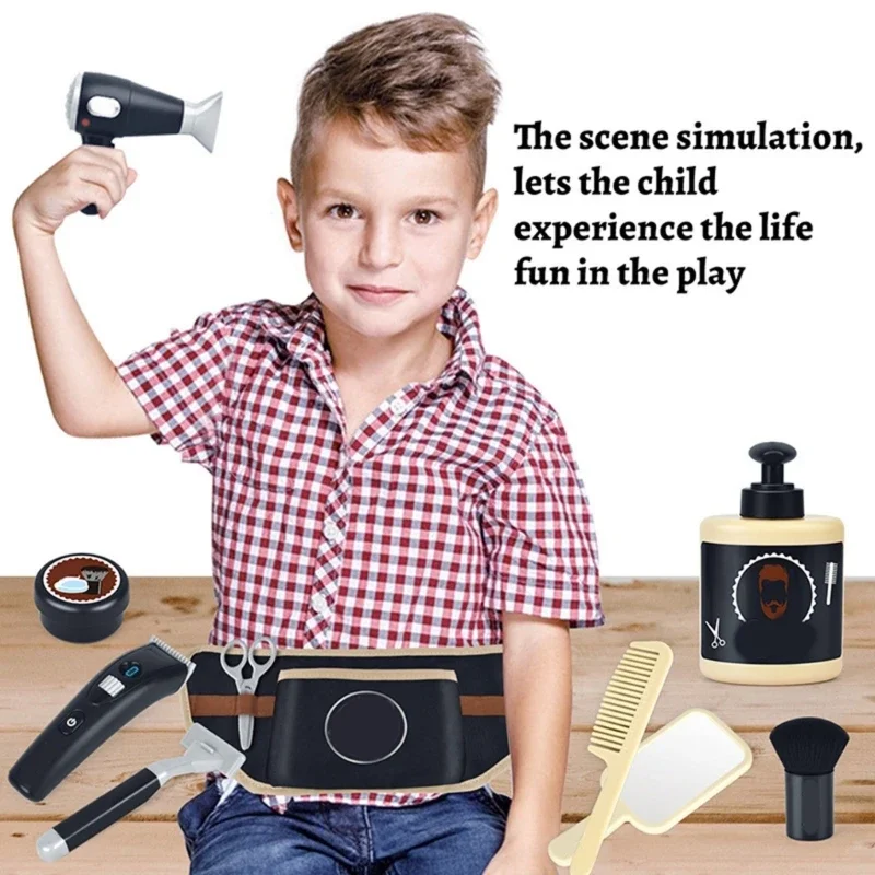Realistische Rollenspiel-Friseursalon-Sets mit Styling-Werkzeug und Haartrockner für Kinder, Rollenspiel, Aktivität, Spaß, 15UB