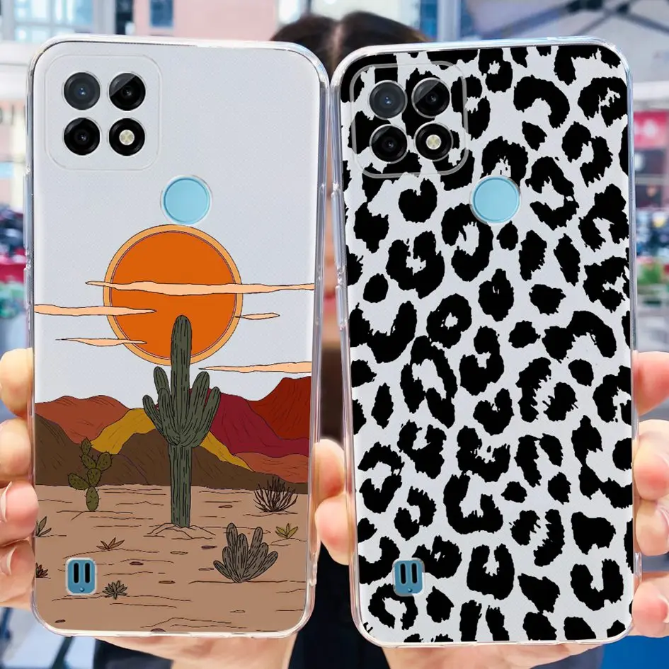 For Realme C21Y C25Y Case Silicon Back Cover Flower Phone Case For OPPO Realme C21 C25 C25S C21Y C25Y 4G Soft Case Fundas Bumper