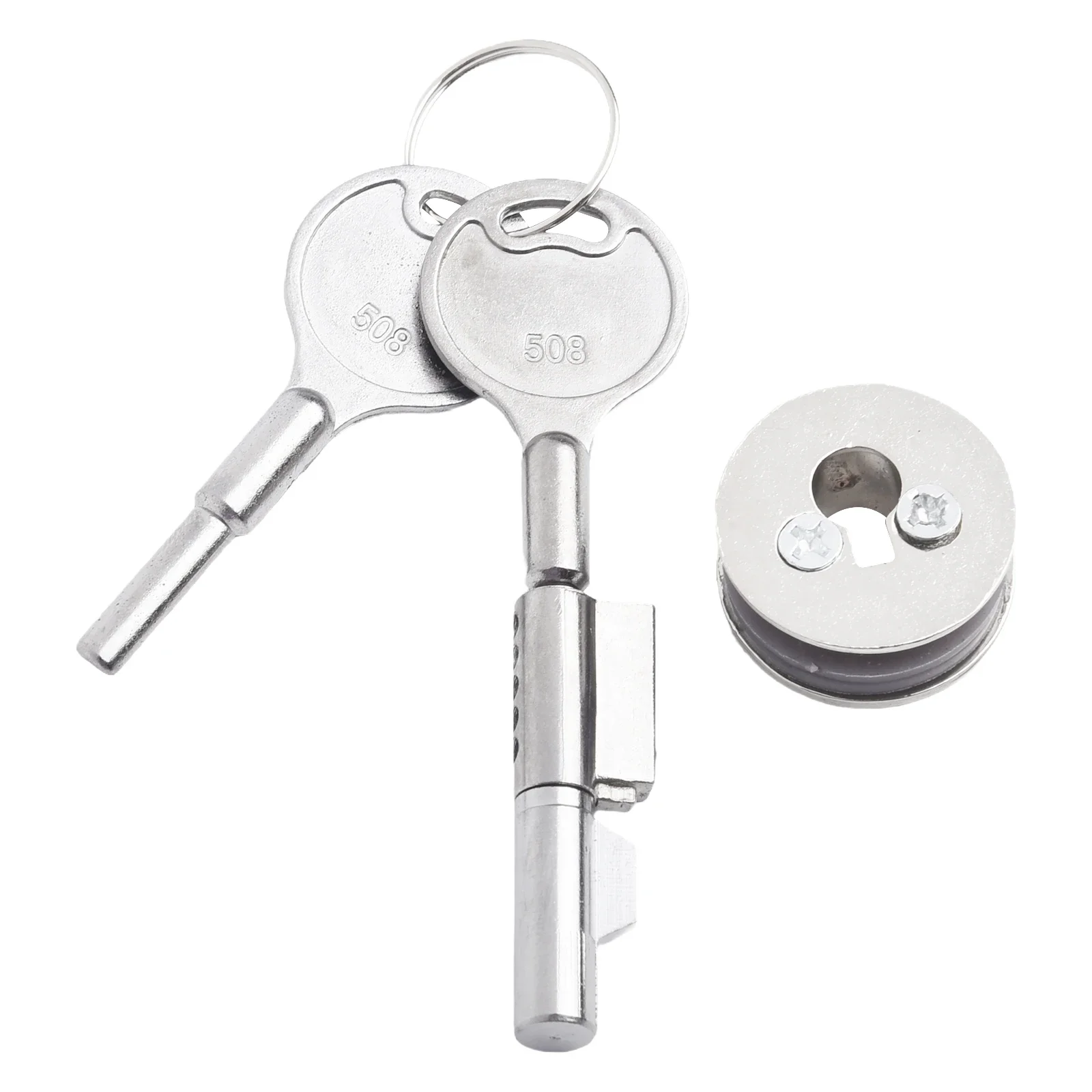 Glass Door Lock With Keys Counter Jewelry Cabinet Hardware Display Case Sliding Zinc Alloy Door Lock  Door Hardware